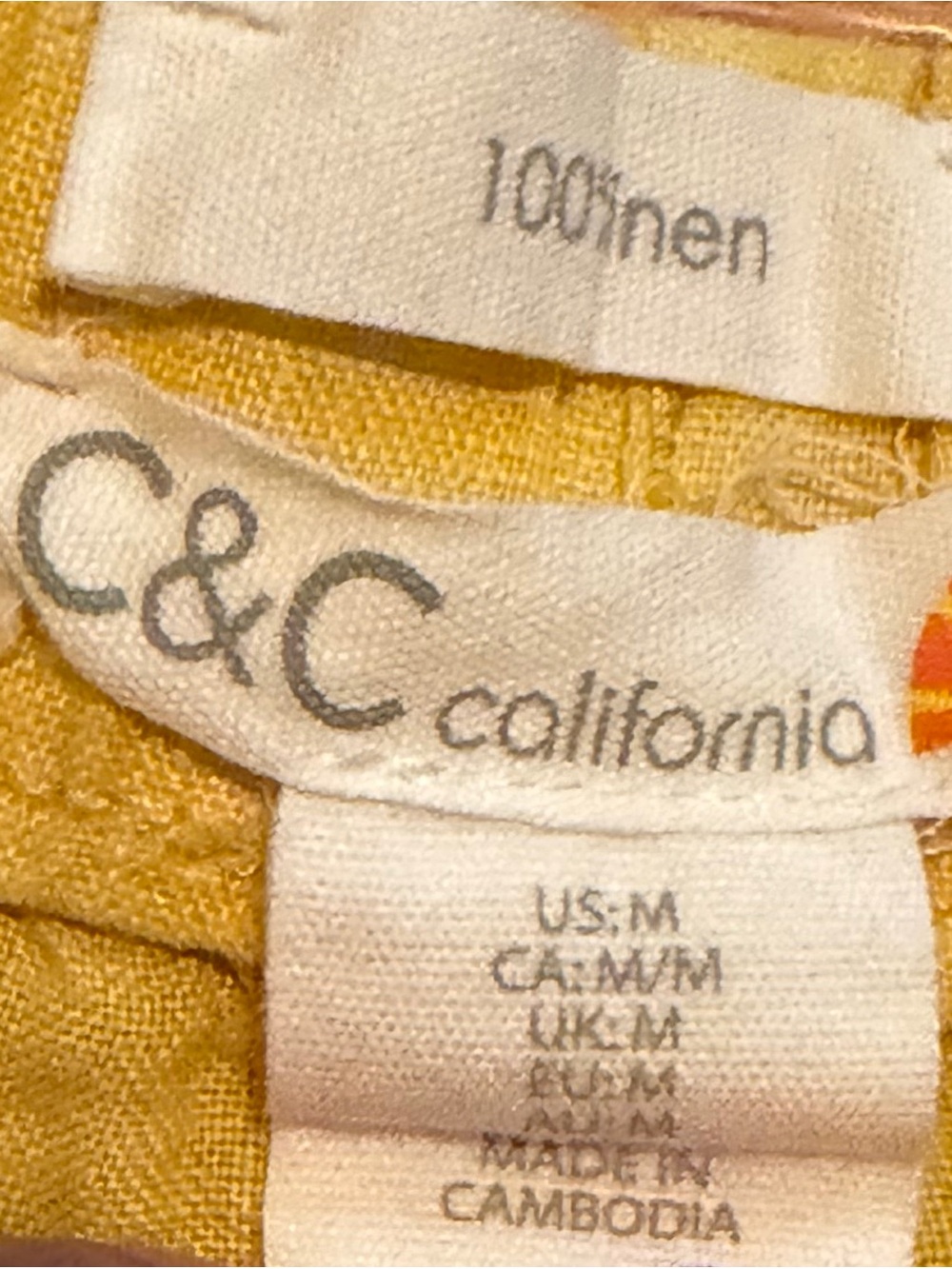C&C California 100% Linen Yellow Drawstring Shorts – Women’s Medium - Picture 4 of 7